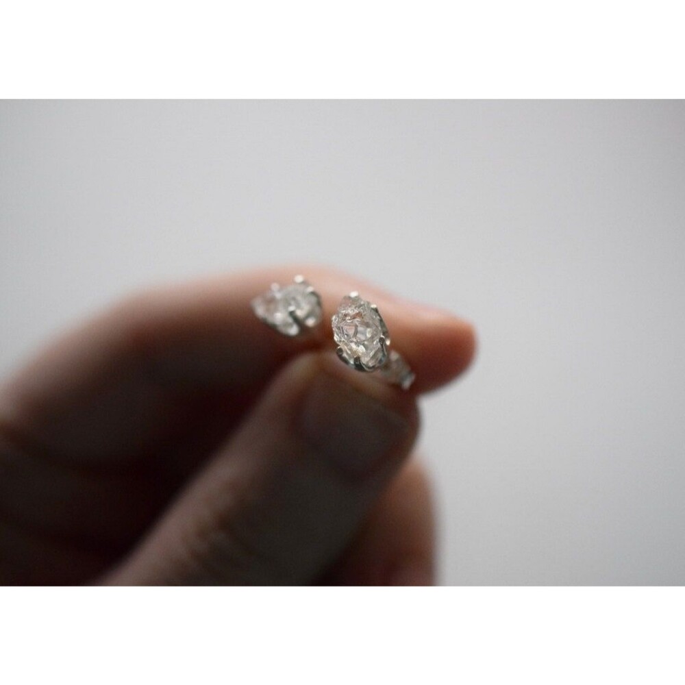 Raw Diamond Earrings, Rough Diamond Earring, Natural Diamond Earring, Wedding Ea